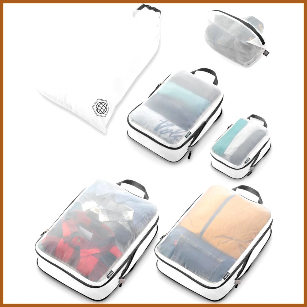 Large Compression Packing Cube Set With See Throu… - image 1